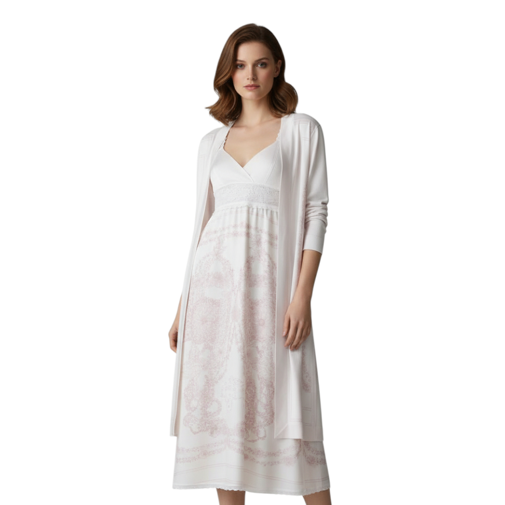 NEW Hermès "Brides de Gala en Fleurs" long-sleeve twillaine– Rose Pâle Pink- Size 34 $5K Retail