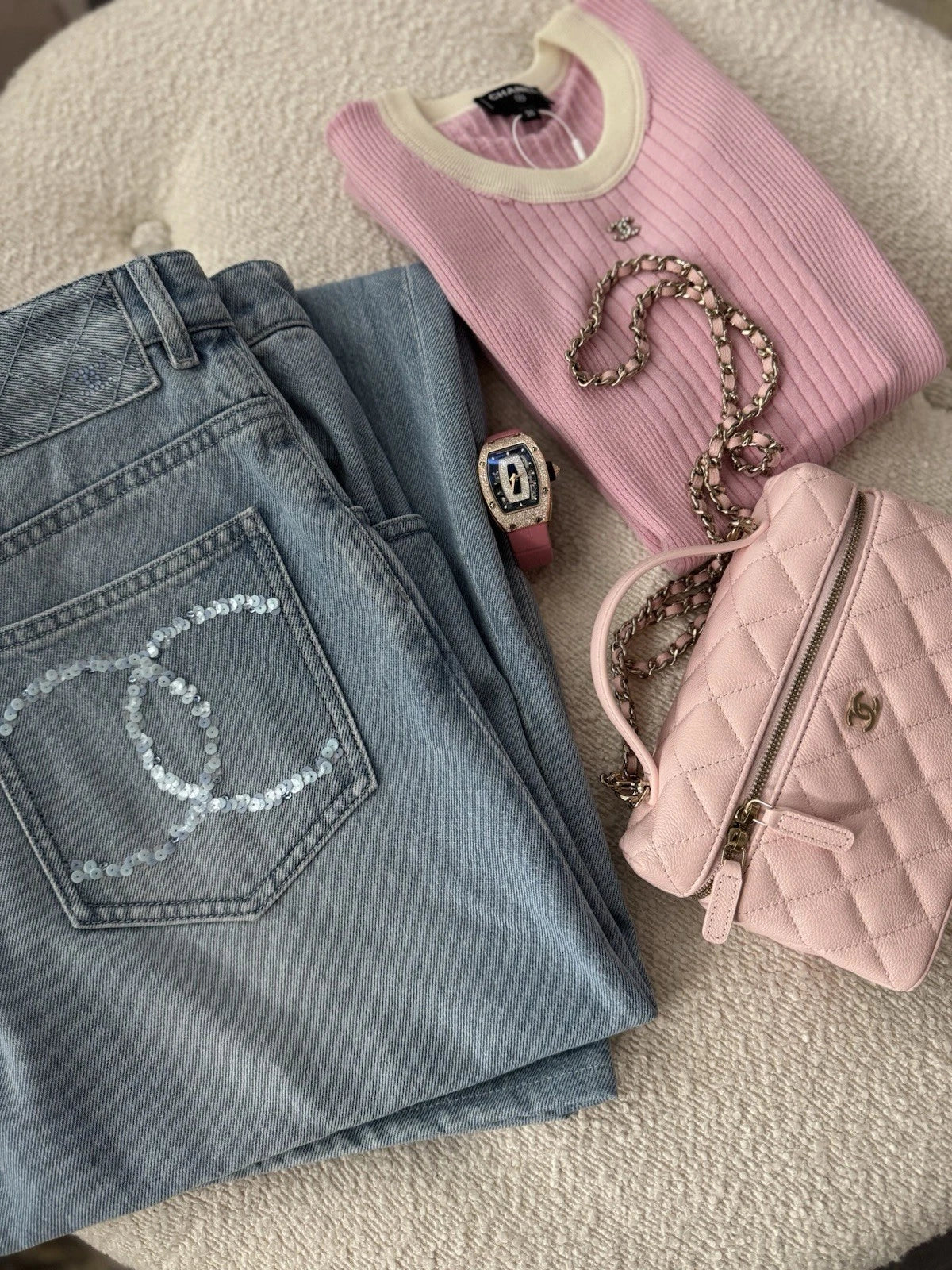 ＊着回し抜群♪＊【CHANEL】ココビーチ Tシャツ ピンク NEW Chanel Coco Beach 2025 Collection T-Shirt Pink size 36