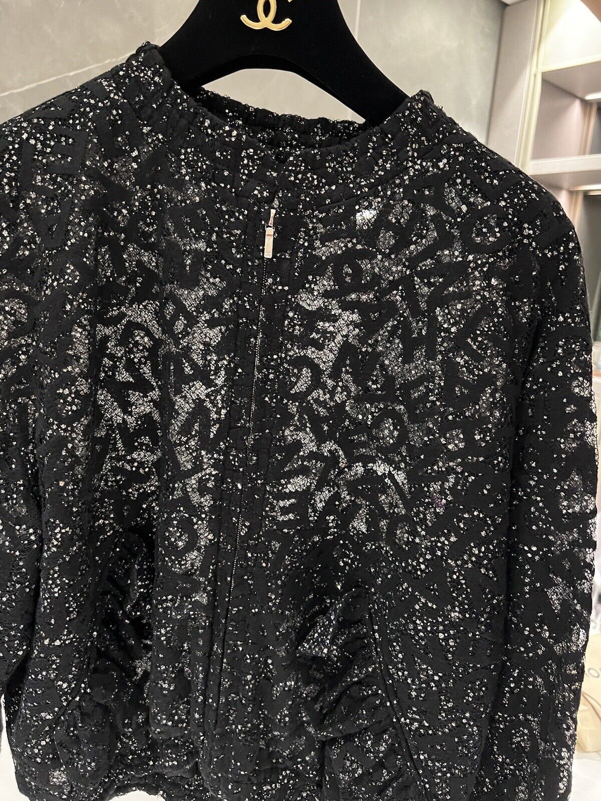 BNIB Chanel 21B Haute Couture Collection Starry Night Bomber Jacket Size 34 Rare