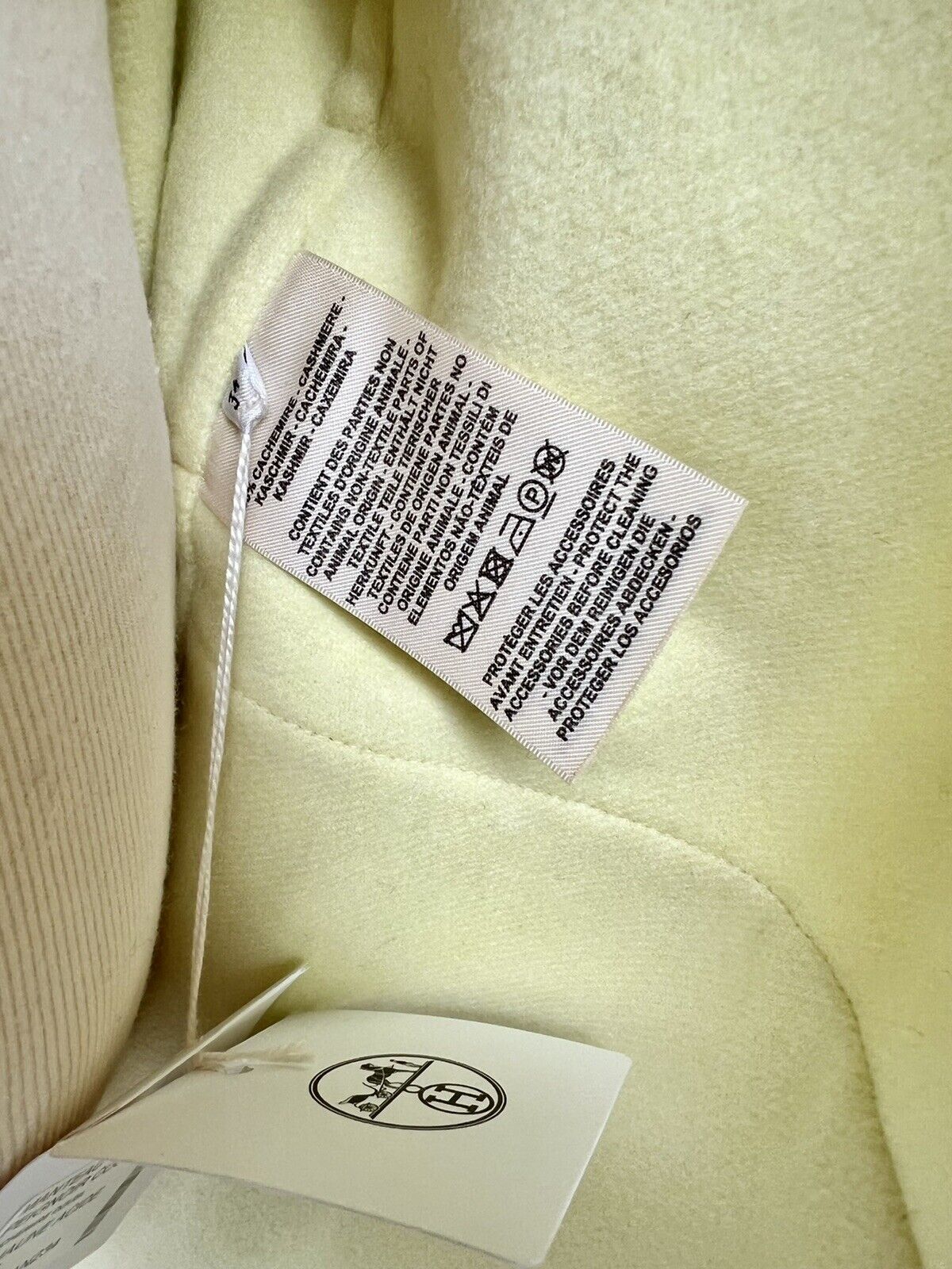 BNIB Hermes Double Cashmere Long Coat size 34 In Lime With Leather $8K Retail!