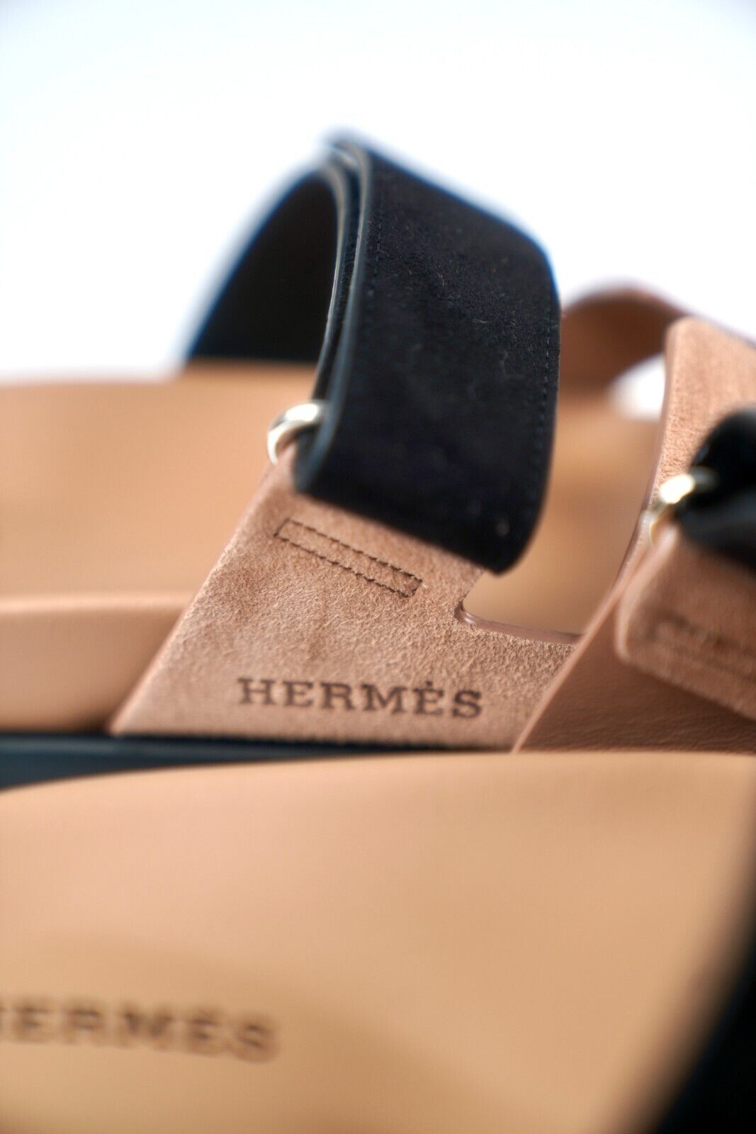 *BNIB* Hermes Womens Chypre Rose Perle Noir Calfskin Suede Size 36.5