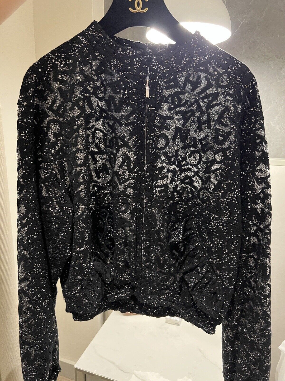 BNIB Chanel 21B Haute Couture Collection Starry Night Bomber Jacket Size 34 Rare