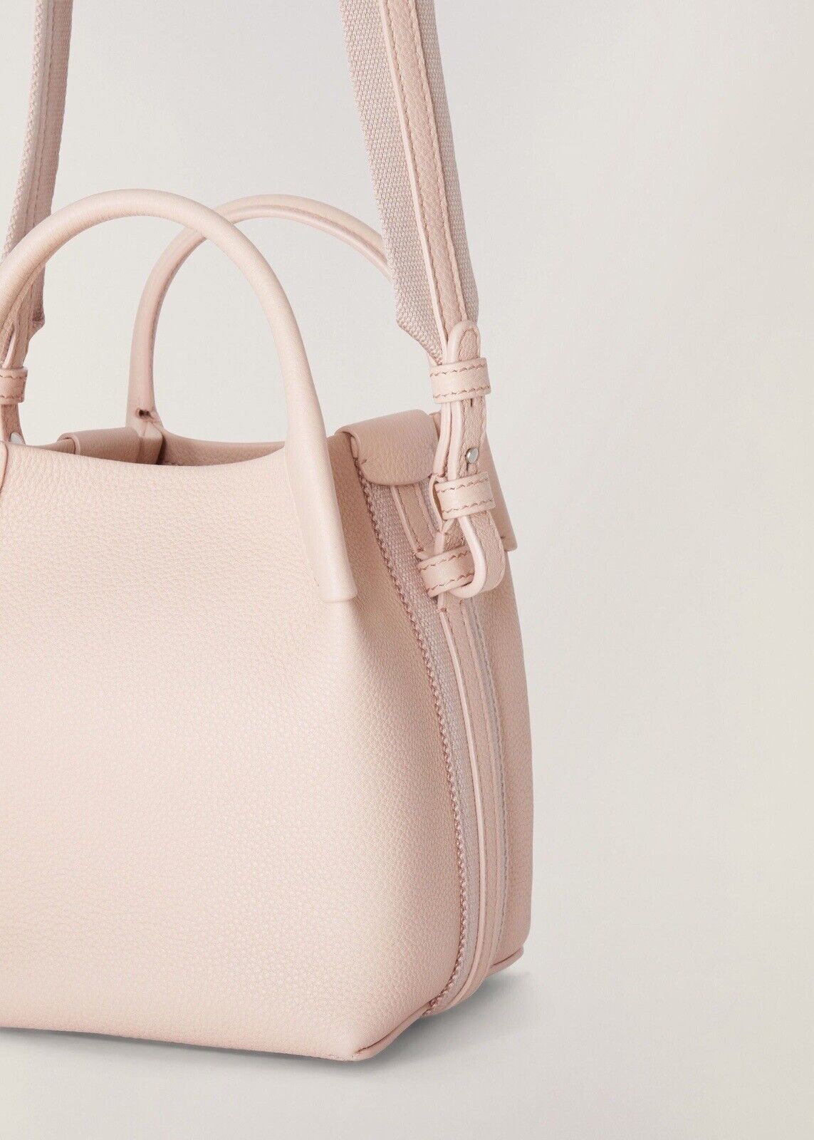 NEW Loro Piana Micro Bale Bag Calfskin Leather In Candoglia Marble Soft Pink