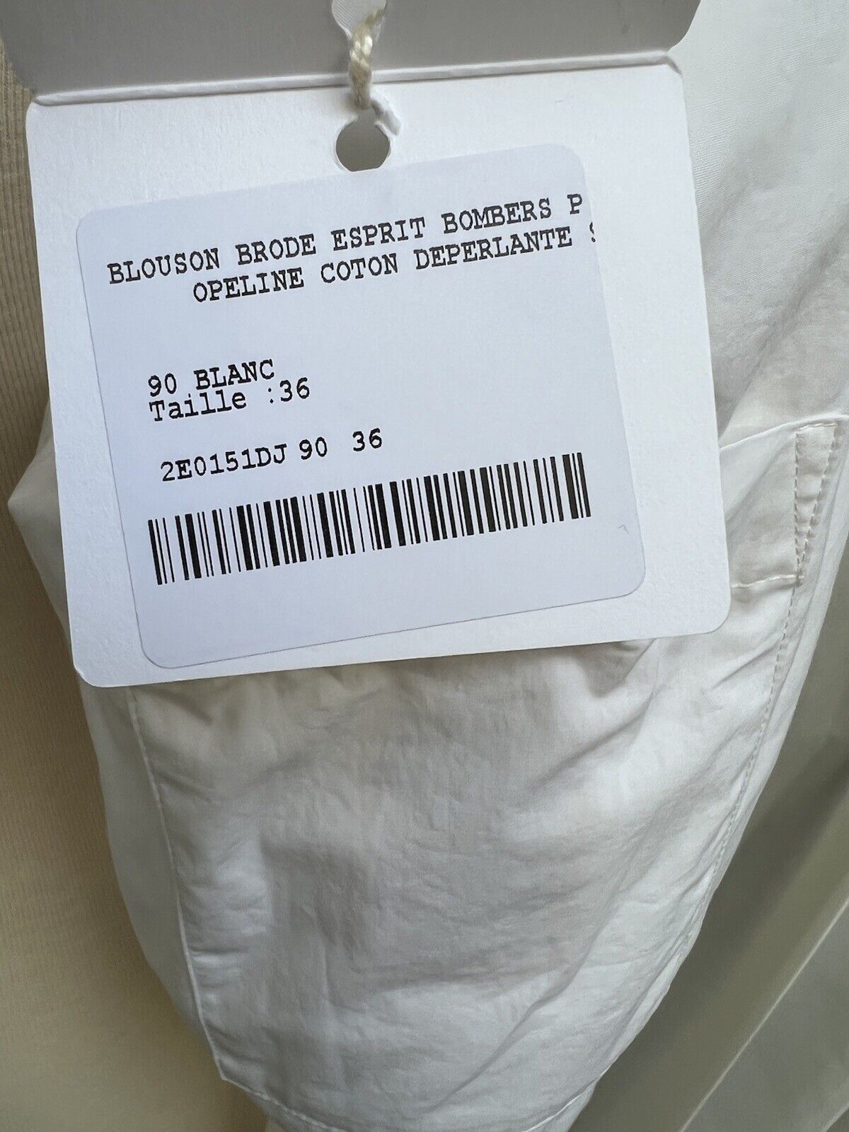 Hermes Blouson Brode Esprit Bombers Jacket Blanc size 36 BNIB