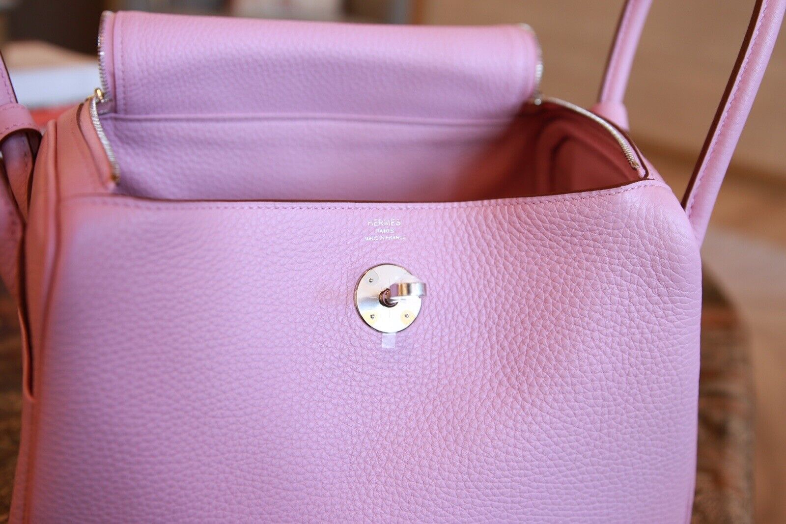 Hermes Lindy 26 Mauve Pink Sylvestre Clemence Palladium Hardware