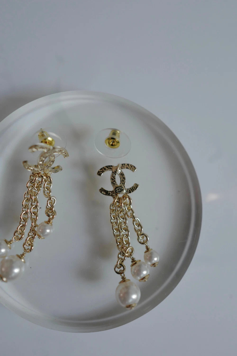 Chanel 25B Drop CC Logo Tassel with Pearls Earrings BNIB