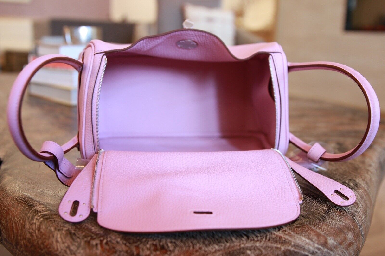 Hermes Lindy 26 Mauve Pink Sylvestre Clemence Palladium Hardware