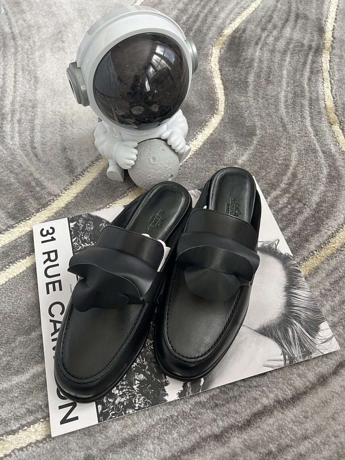 BNIB Hermes Iota Mule in Black Noir Palladium Hardware Size 37.5 Over $2000