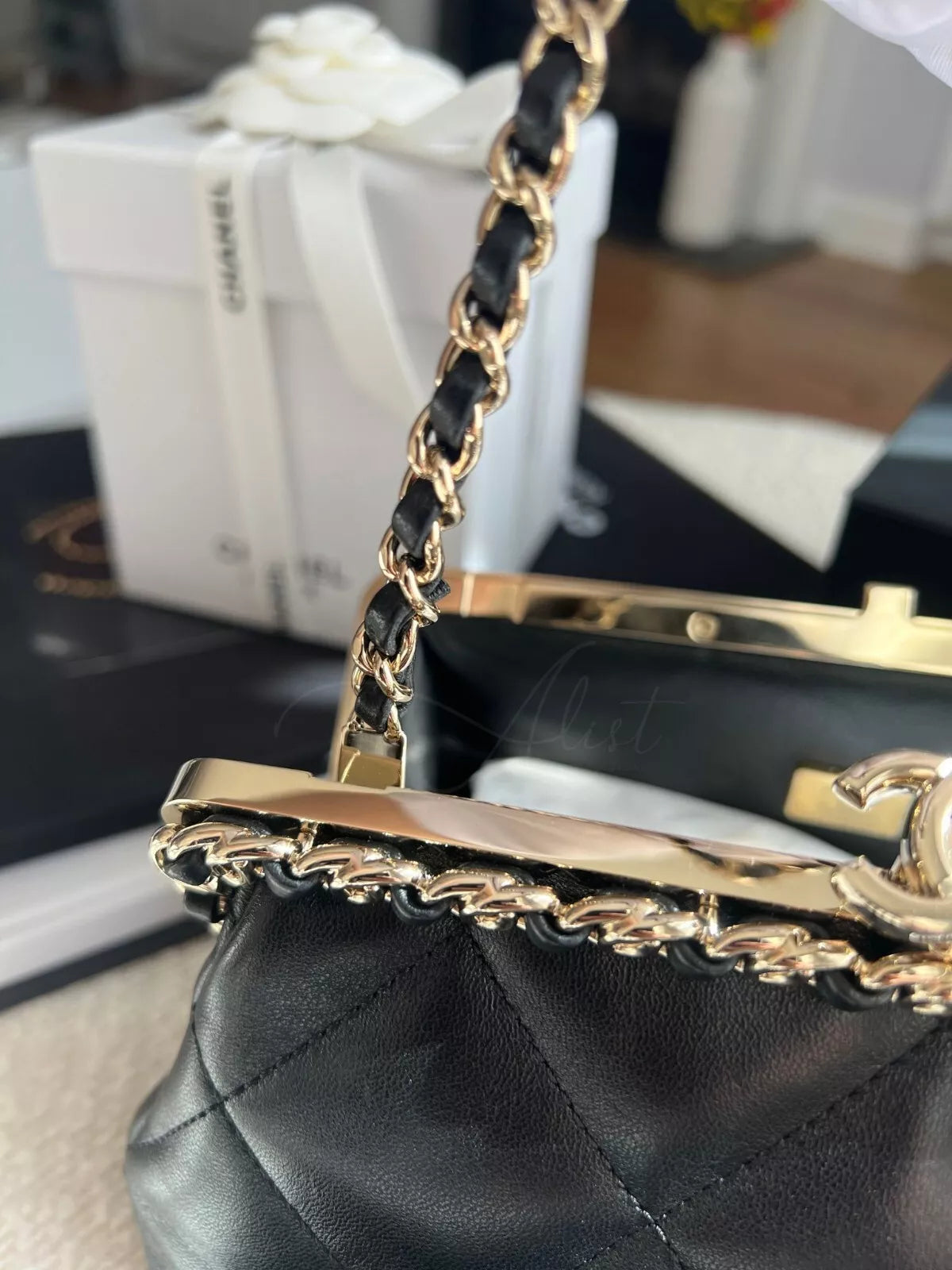 BNIB Chanel 24P Clutch On Chain Lambskin With CC Champagne Gold Hardware