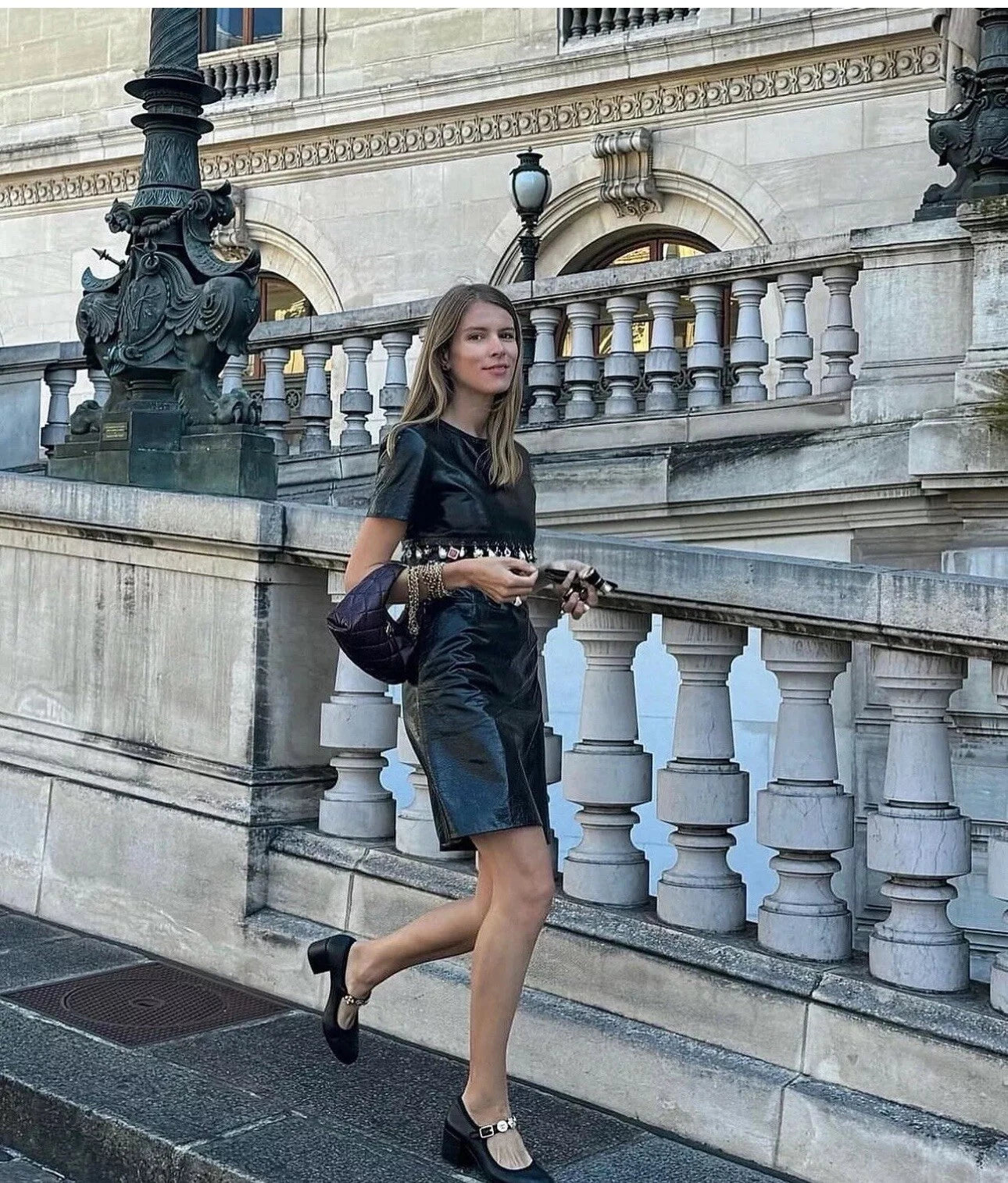 Chanel 24A Metiers D’art Black Leather Mary Jane Heels Gold Charms Size38 BNIB