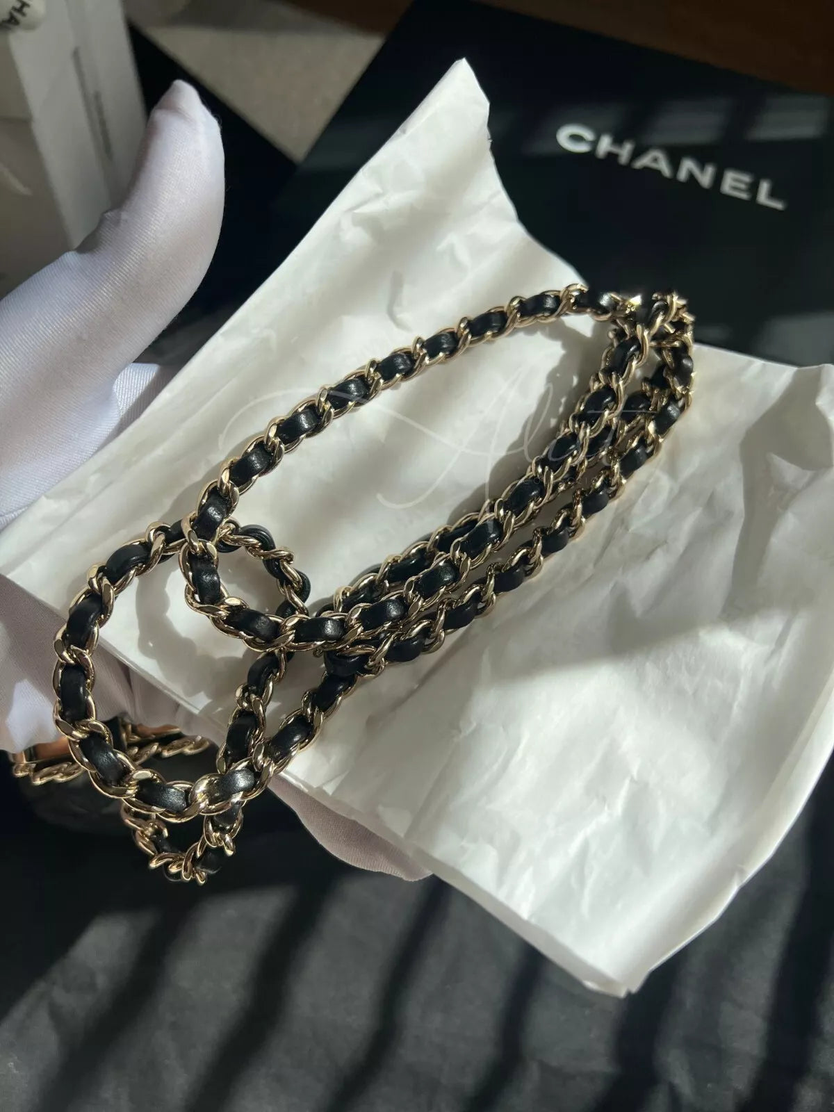 BNIB Chanel 24P Clutch On Chain Lambskin With CC Champagne Gold Hardware