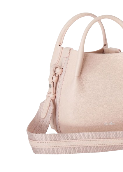 NEW Loro Piana Micro Bale Bag Calfskin Leather In Candoglia Marble Soft Pink