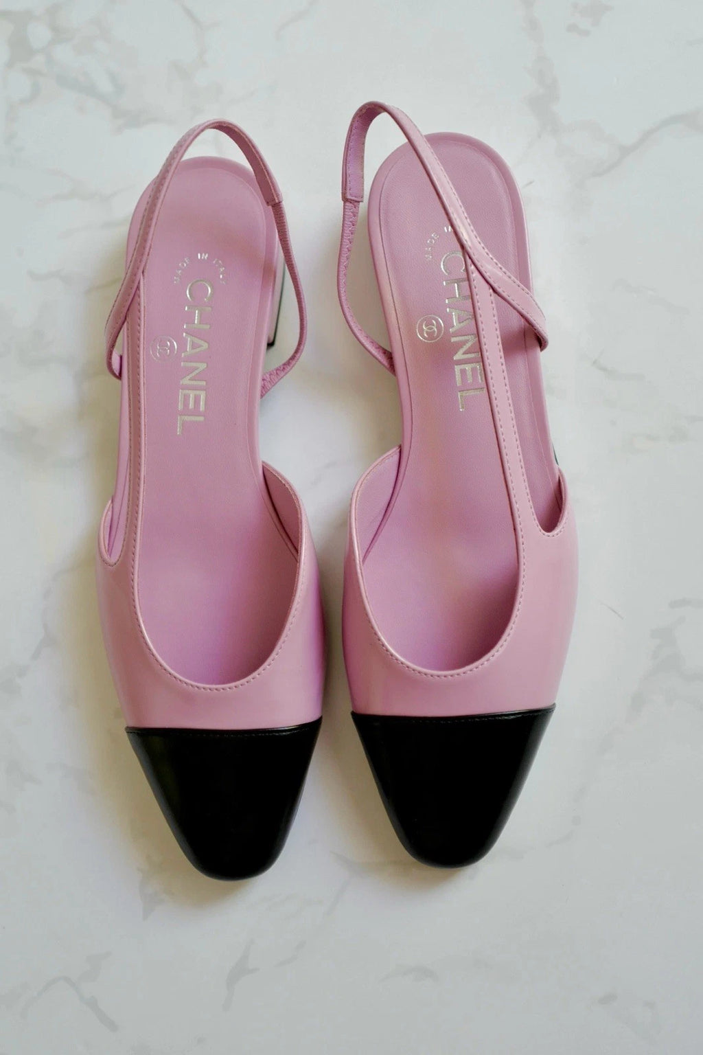 New Chanel 24S Slingback Shiny Lambskin Leather Light Purple