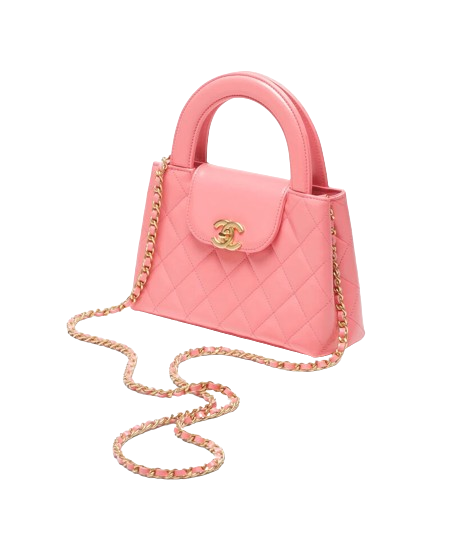 BNIB Chanel Kelly Shopping Bag Shiny Calfskin & Gold-Tone Pink Big Size