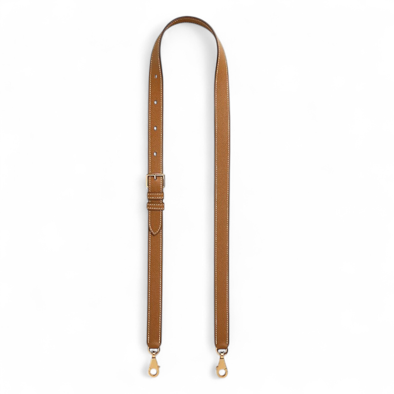 NEW Hermès Adjustable Strap 20mm 85-105 cm Bag Strap Gold Epsom Leather Gold HW