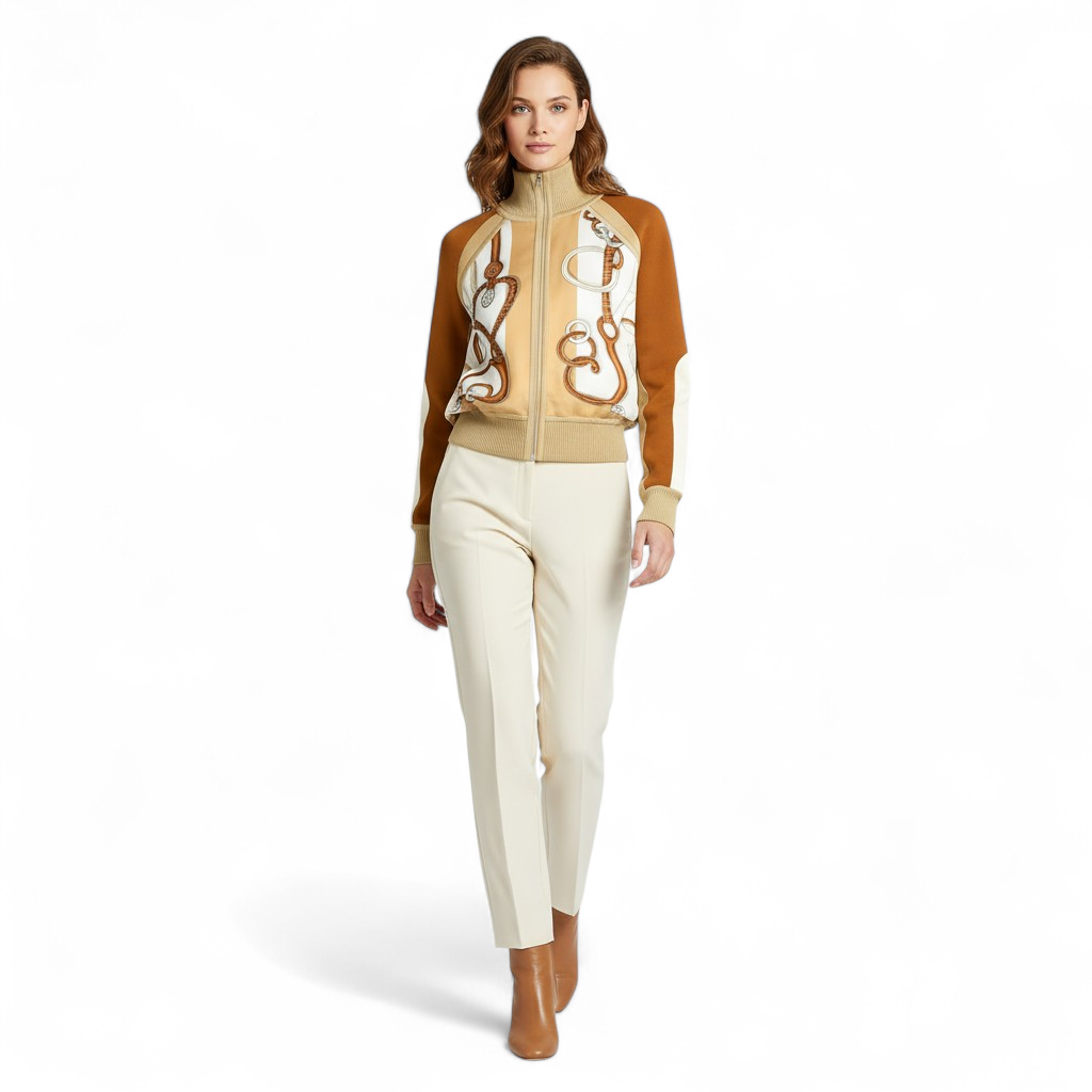 NEW HERMES Panoplie Tout Cuir twillaine bomber jacket Size 34 Blanc Nacre $6K