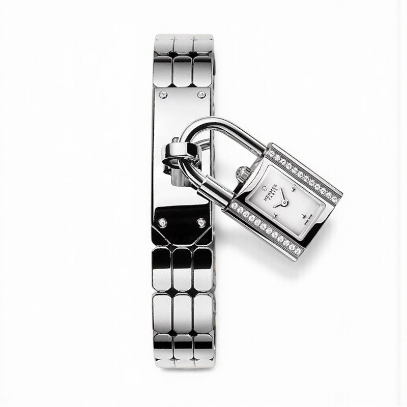 BNIB Hermès Mini Kelly Watch 16mm Sans Coloris with Diamonds